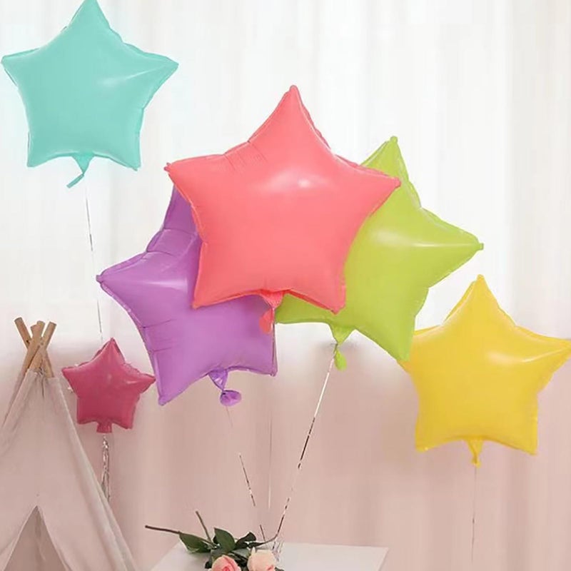 KALOR Pastel Multicolor Star Foil Balloons, 10 Pcs 18 Inch Stars Shape Foil Mylar Balloons for Birthdays, Weddings, Baby Showers Graduation Decorations - Image 5